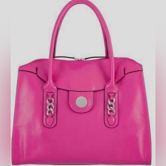 Lodis Rodeo Chain Work Tote Fuschia Leather w/Dustbag NWT